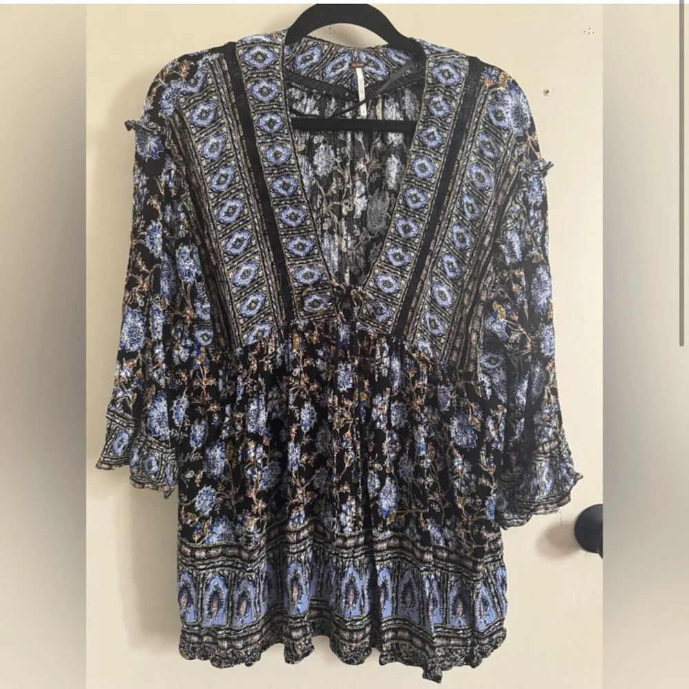 Free People Moonlight Dance Boho Floral Mini Dress